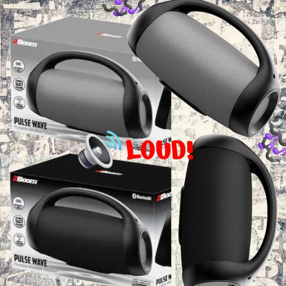 🆕️Loud Pulse Wave Bluetooth Speaker - Either Black Or Gray With Black